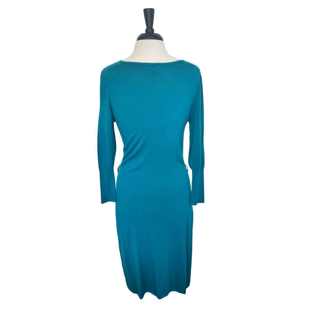 New VERTIGO PARIS Teal‎ Knit Sweater Midi Dress Long Sleeve Women's Sz M - Picture 10 of 14
